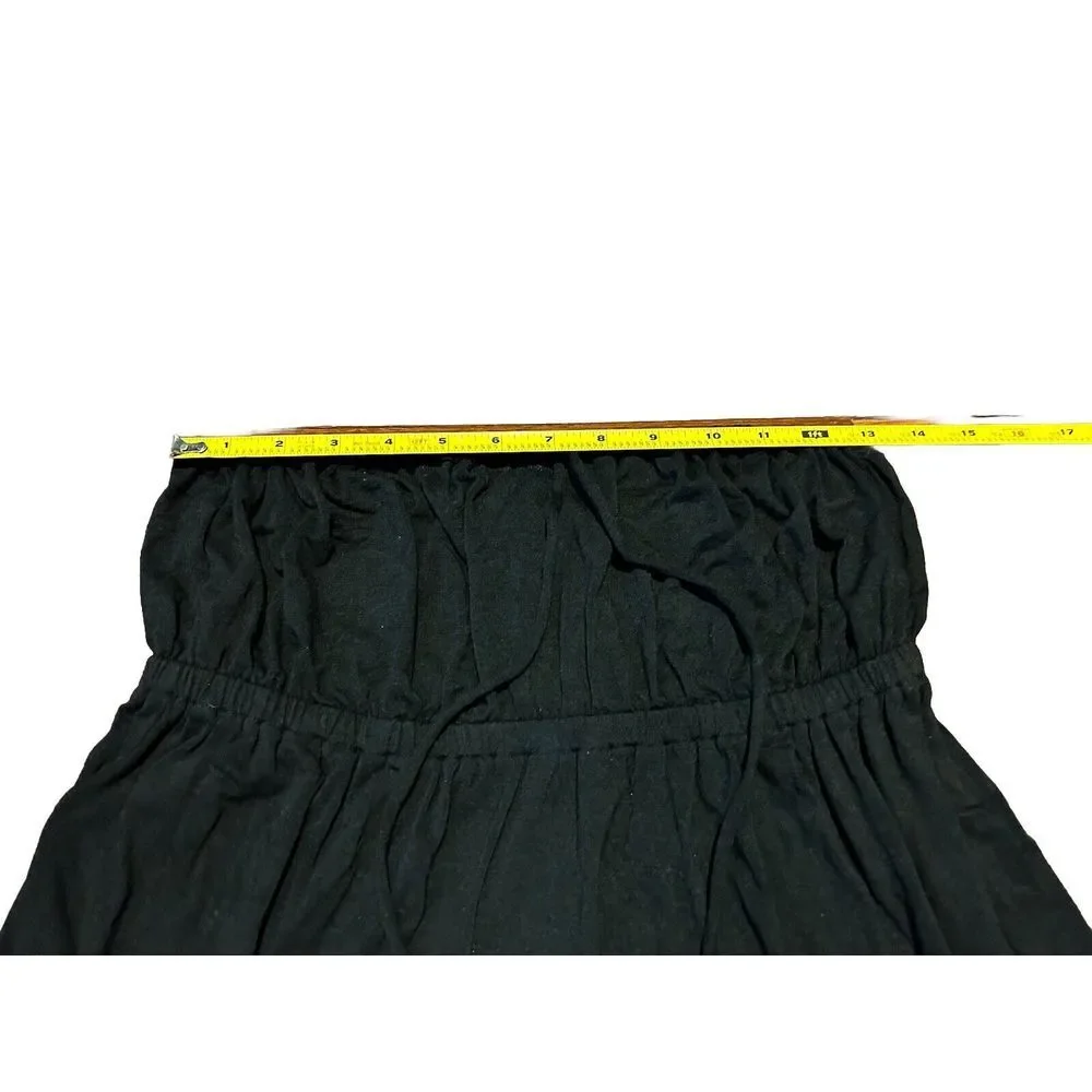 TIBI Strapless Dress Tiered Black Rayon Spandex‎ Size Small